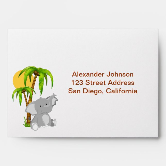 Cute Baby Elephant Envelope (Front)