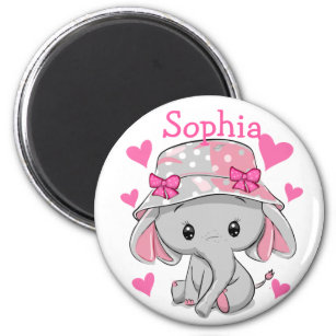 Cute Baby Elephant Girl  Magnet