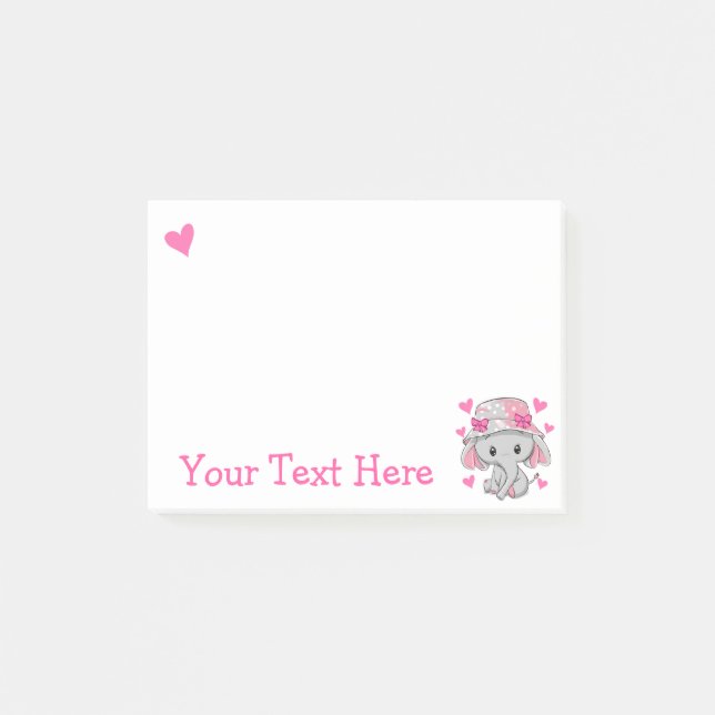 Cute Baby Elephant Girl  Post-it Notes (Front)