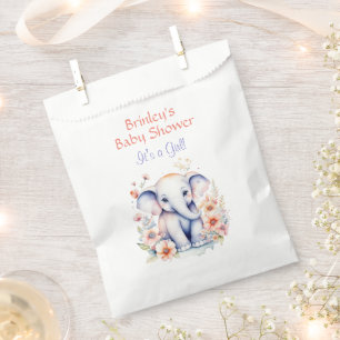Cute Baby Elephant Girl's Baby Shower  Favour Bag