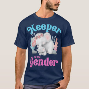 Cute Baby Elephant Keeper of Gender baby reveal p T-Shirt