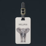 Cute Baby Elephant Name Luggage Tag<br><div class="desc">cute baby elephant illustration personalized name luggage tag</div>