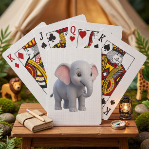 Cute Baby Elephant Nursery Cartoon Playing Cards