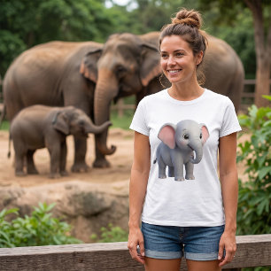 Cute Baby Elephant Nursery Cartoon T-Shirt