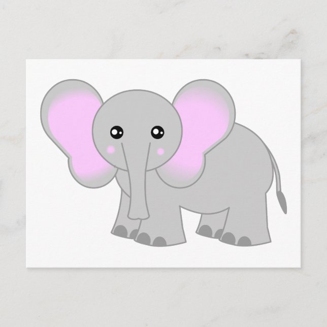 Cute Baby Elephant Postcard (Front)