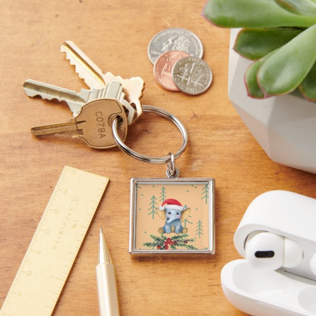 Cute Baby Elephant Safari Theme Keychain (Desk)