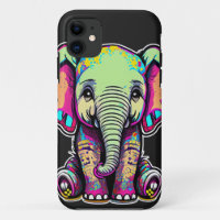 Cute Baby Elephant sitting digital illustration