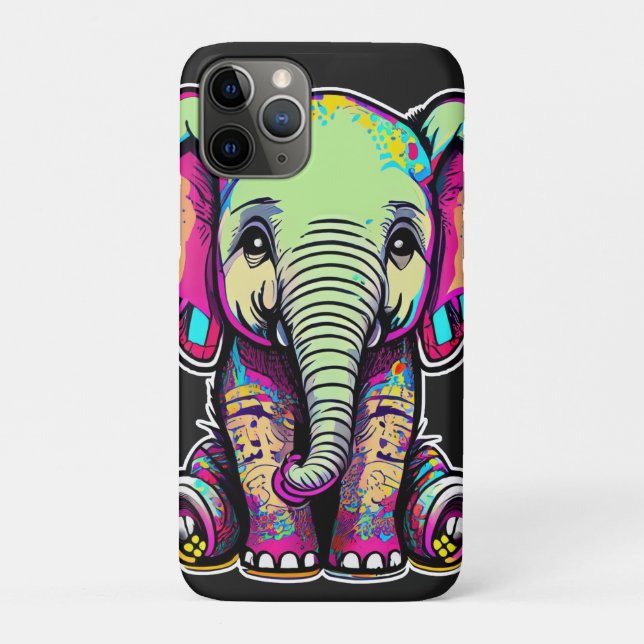 Cute Baby Elephant sitting digital illustration Case-Mate iPhone Case (Back)