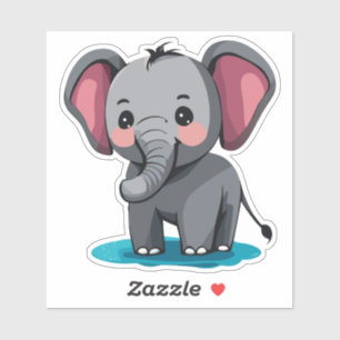 Cute Baby Elephant Spraying Water From Trunk