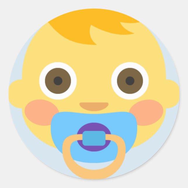 Cute Baby Emoji Classic Round Sticker (Front)