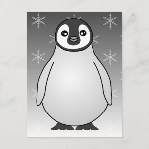 Cute Baby Emperor Penguin Cartoon Postcard