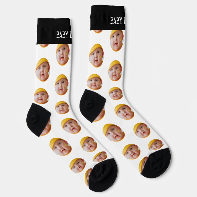 Cute Baby Face Personalized Photo Socks (Right)