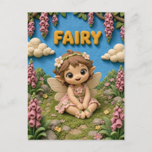 Cute Baby Fairy, Mythical Postcard