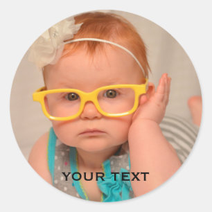 Cute Baby Family Photo Classic Round Sticker