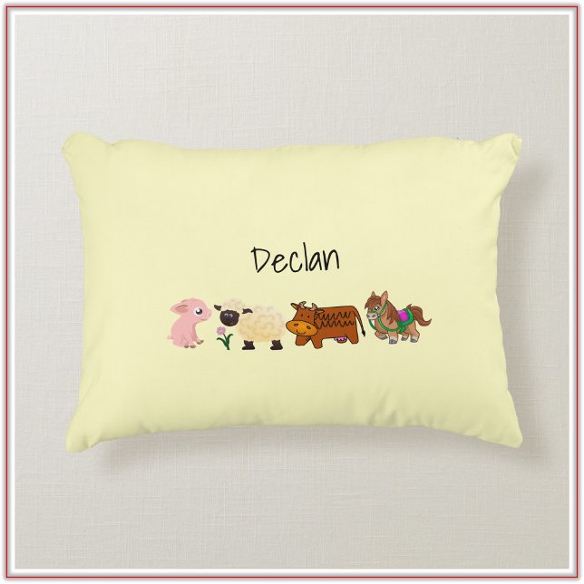 Cute Baby Farm Animals Accent Pillow (Creator Uploaded)