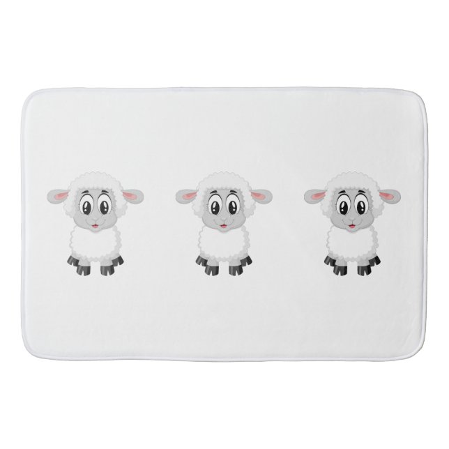 Cute Baby Farm Lamb Bath Mat (Front)