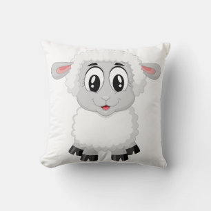 Cute Baby Farm Lamb Throw Pillow