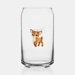 Cute Baby Fawn Cartoon Woodland Deer Nursery Illus Can Glass