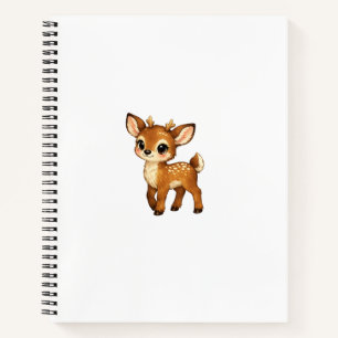 Cute Baby Fawn Cartoon Woodland Deer Nursery Illus Notebook