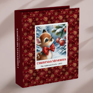 Cute Baby Fawn Winter Scene Christmas Ring Binder