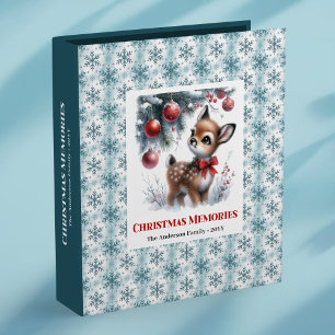 Cute baby fawn winter scene kids memory album binder
