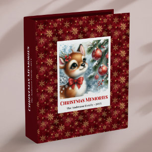 Cute baby fawn winter scene kids memory album binder