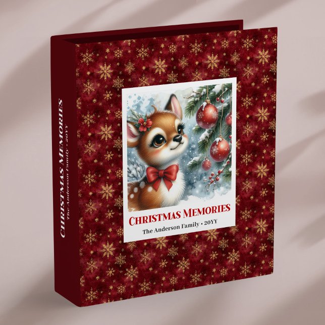 Cute baby fawn winter scene kids memory album binder (Cute baby fawn winter scene kids memory album)
