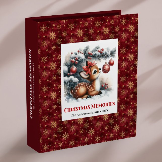 Cute baby fawn winter scene personalized album binder (Cute baby fawn winter scene personalized ring binder

)