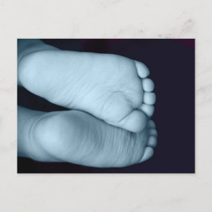 Cute Baby Feet Blue Baby Postcard