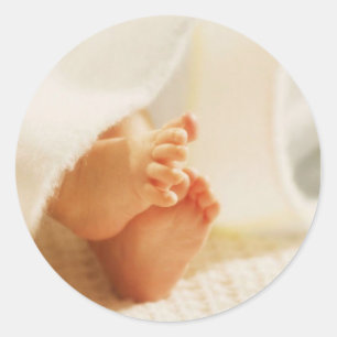 Cute Baby Feet Little Baby Feet Wrapped Blanket Classic Round Sticker