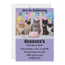 Cute Baby First Birthday Invitation