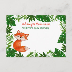 Cute Baby Fox   Baby Shower   Advice For Mom-To-Be Invitation