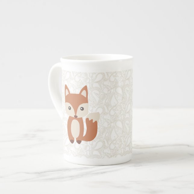 Cute Baby Fox Bone China Mug (Front Left)