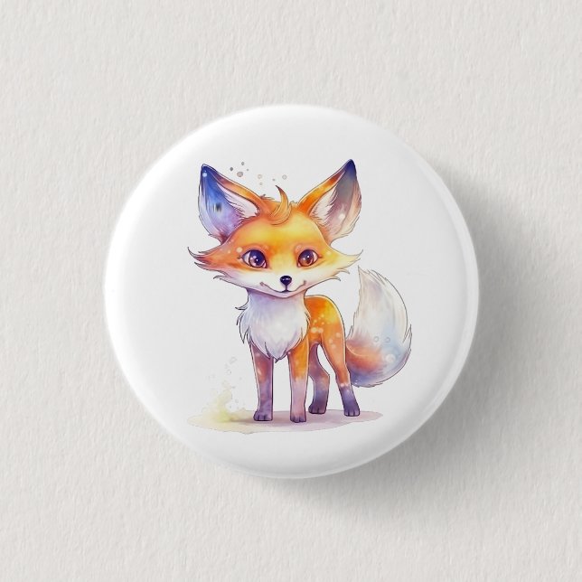 Cute Baby Fox Button (Front)