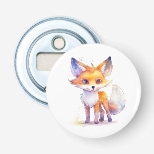 Cute Baby Fox Button Bottle Opener
