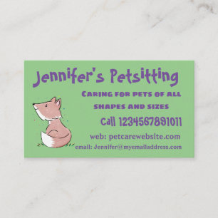 Cute baby fox cartoon illustration business card