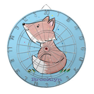 Cute baby fox cartoon illustration dartboard