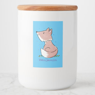 Cute baby fox cartoon illustration food label