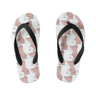 Cute baby fox cartoon illustration kid's flip flops