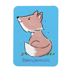 Cute baby fox cartoon illustration magnet