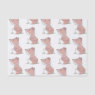 Cute baby fox cartoon illustration tissue paper