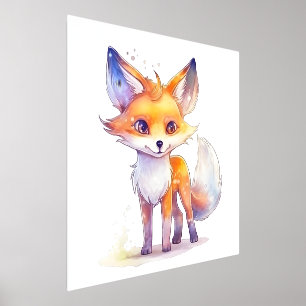 Cute Baby Fox Foil Print