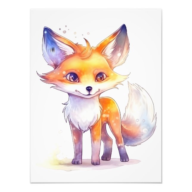 Cute Baby Fox Photo Enlargement Print (Front)