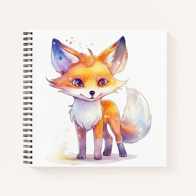 Cute Baby Fox Spiral Notebook (Front)