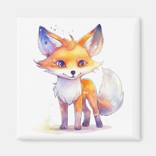 Cute Baby Fox Square Magnet
