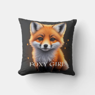 Cute Baby Fox Throw Pillow