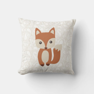 Cute Baby Fox Throw Pillow