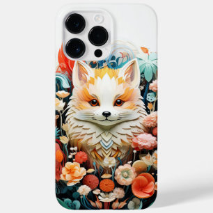 Cute Baby Fox with flowers Paper Cutout Case-Mate iPhone 14 Pro Max Case