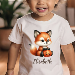 Cute Baby Fox with Pumpkin Personalized T-Shirt