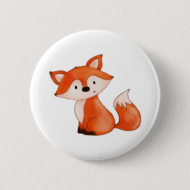 Cute Baby Fox | Woodland Animal 2 Inch Round Button (Front)
